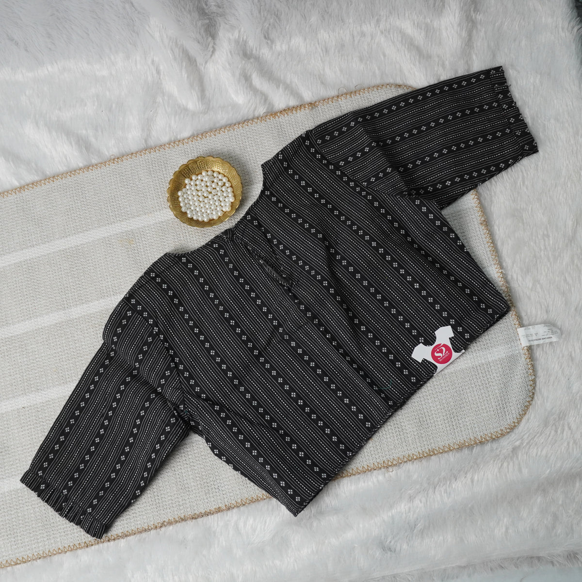 Black Foil Blouse Design - 1