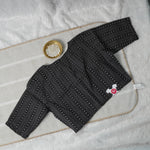 Black Foil Blouse Design - 1