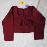 Premium Silk Cotton Blouse – High Neck, Full Hand Sleeve
