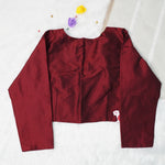 Premium Silk Cotton Blouse – High Neck, Full Hand Sleeve