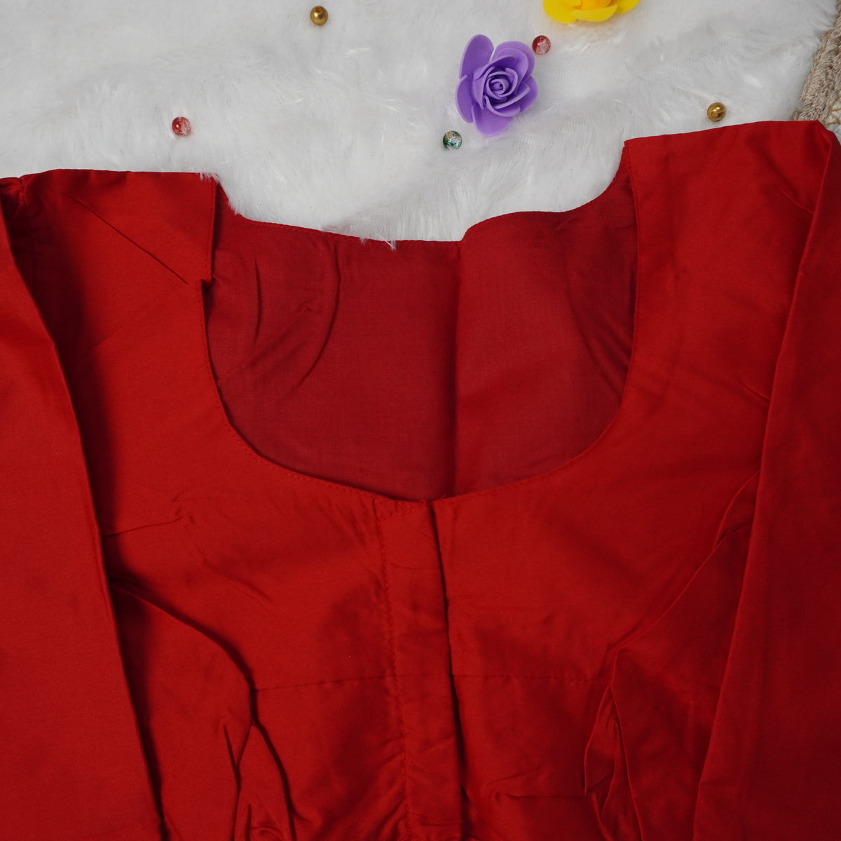 Premium Silk Cotton Blouse – High Neck, Full Hand Sleeve