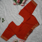 Cotton Bordered Elbow Blouse