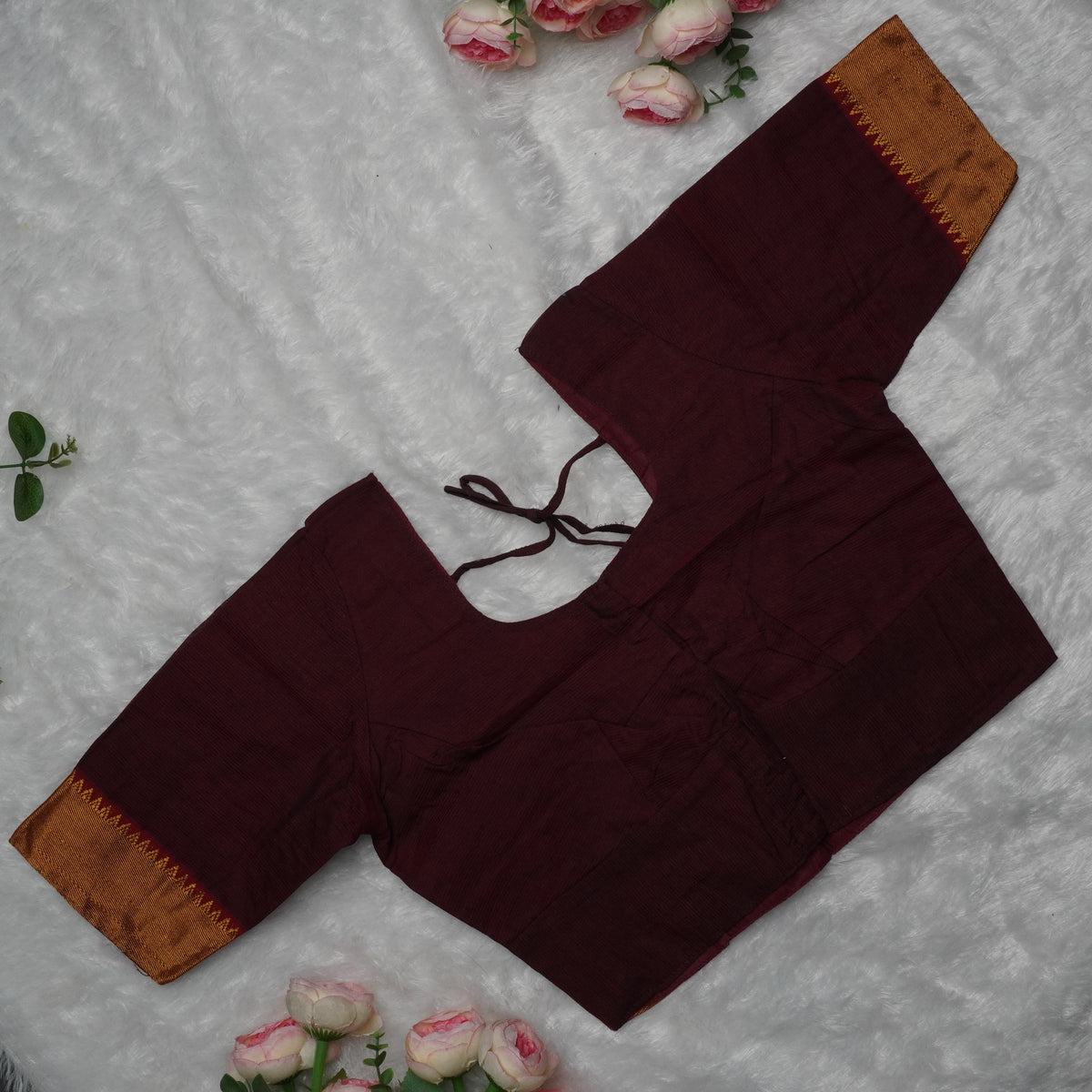 Temple Border Elbow Blouse,