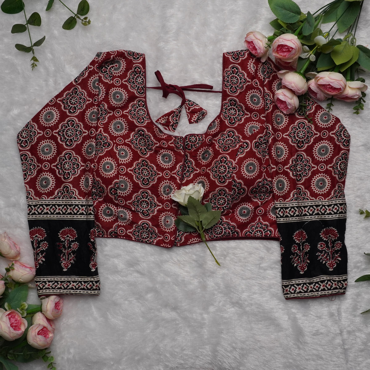 Ajrak Heritage Elbow Blouse