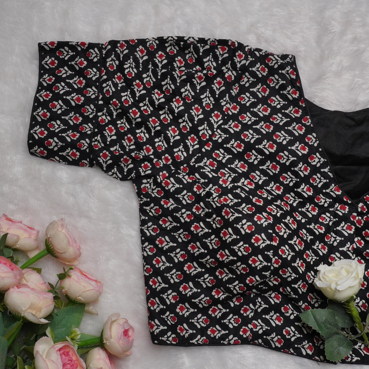 Ajrak Cotton Puff Padded Blouse