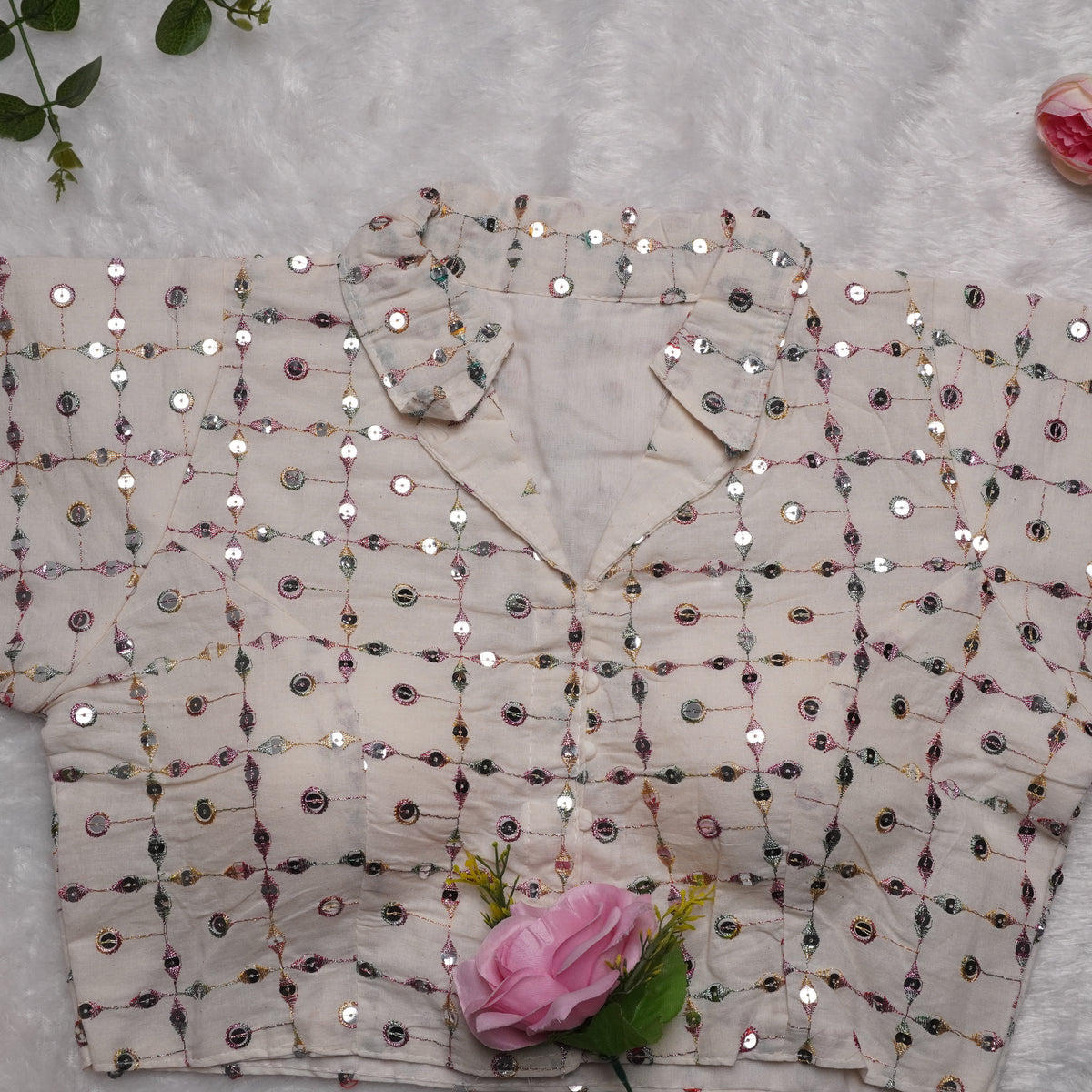 Khadi Cotton Collar Blouse