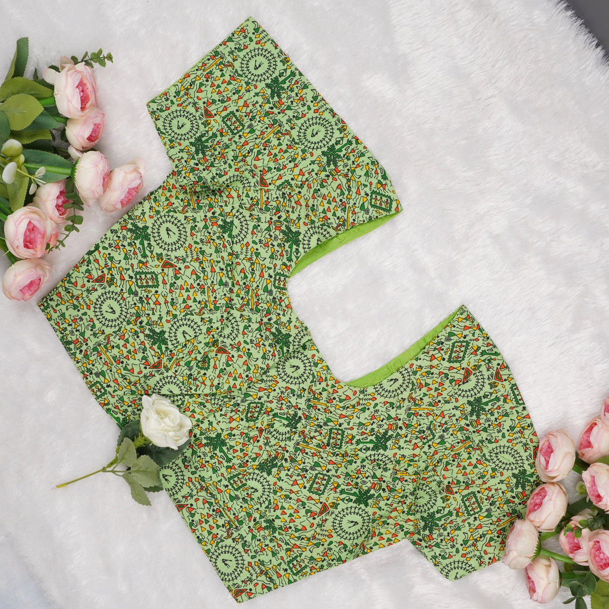Verdant Vine Print Blouse