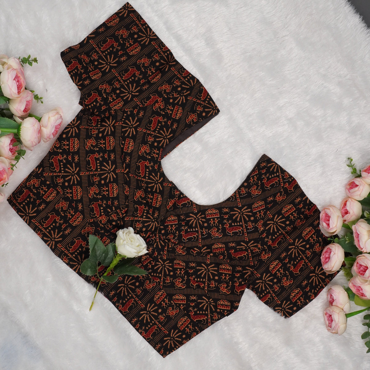 Verdant Vine Print Blouse
