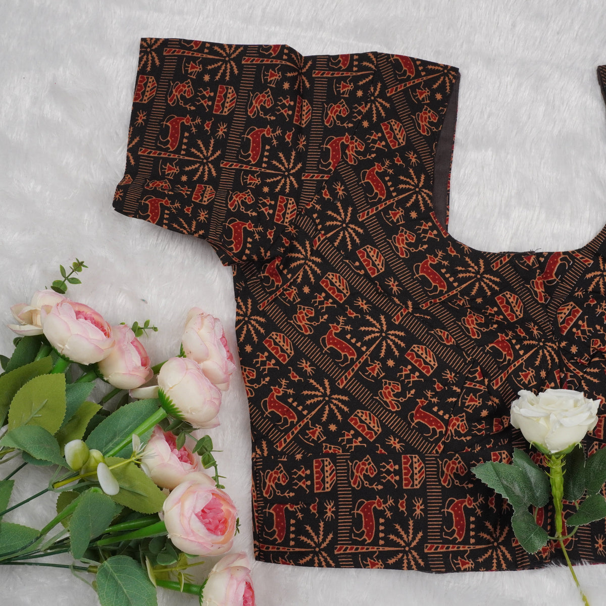 Verdant Vine Print Blouse