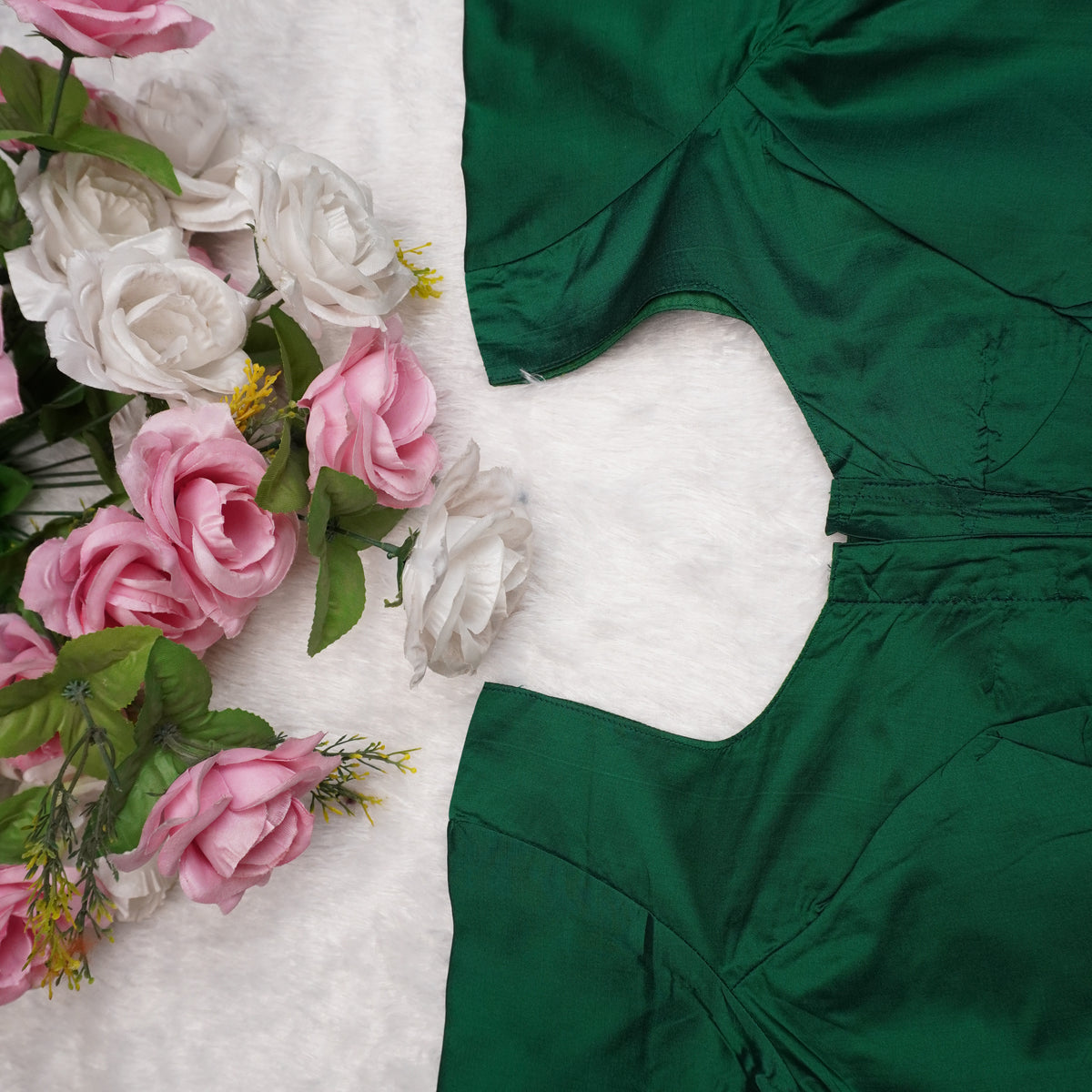 Silk Cotton Elbow Sleeve Blouse