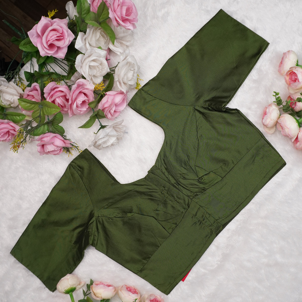 Silk Cotton Elbow Sleeve Blouse
