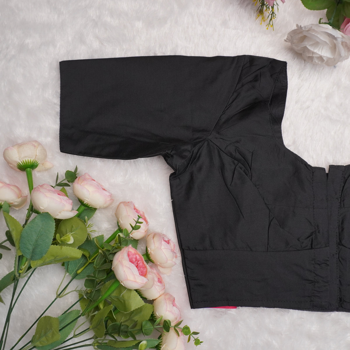 Silk Cotton Elbow Sleeve Blouse