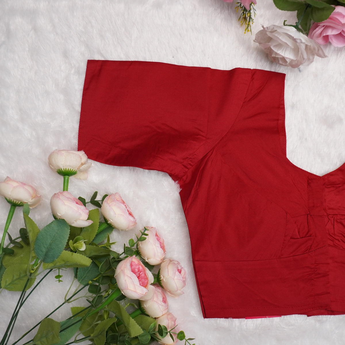Silk Cotton Elbow Sleeve Blouse