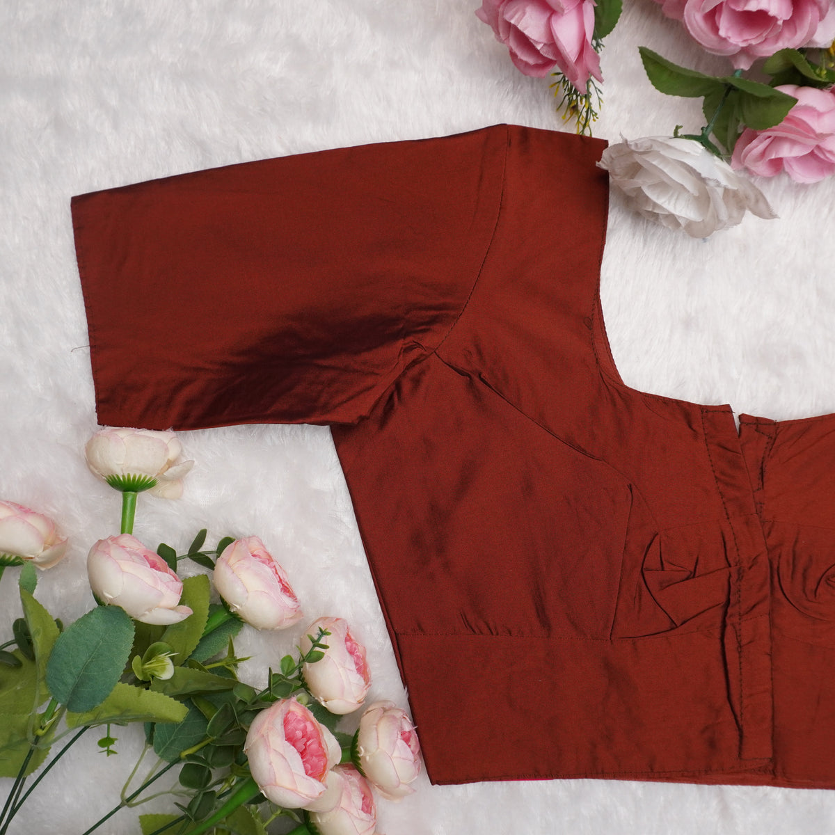 Silk Cotton Elbow Sleeve Blouse