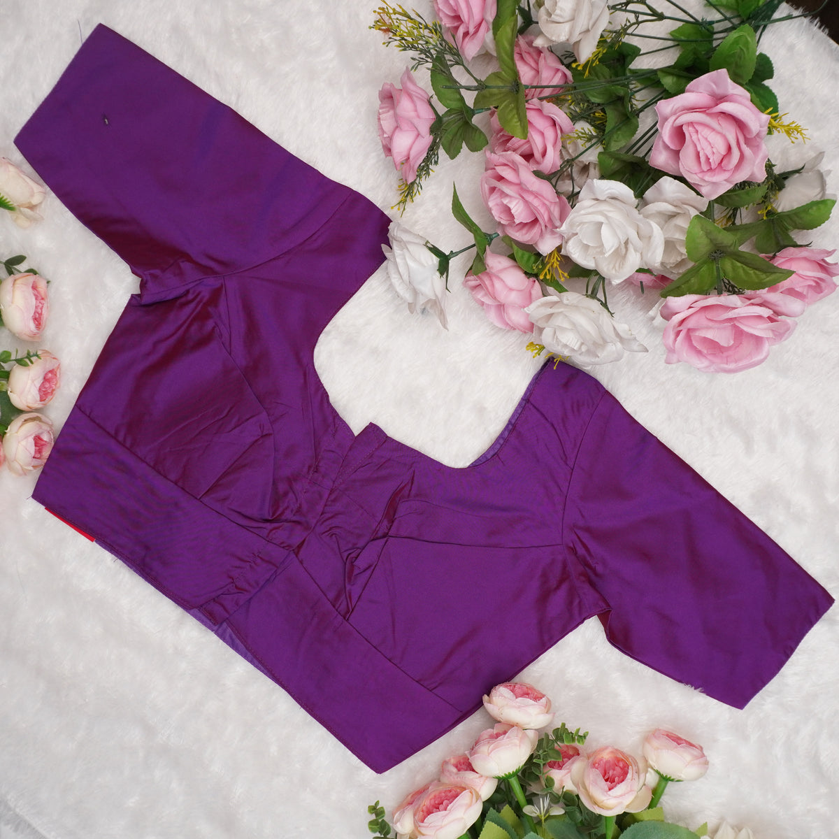 Silk Cotton Elbow Sleeve Blouse
