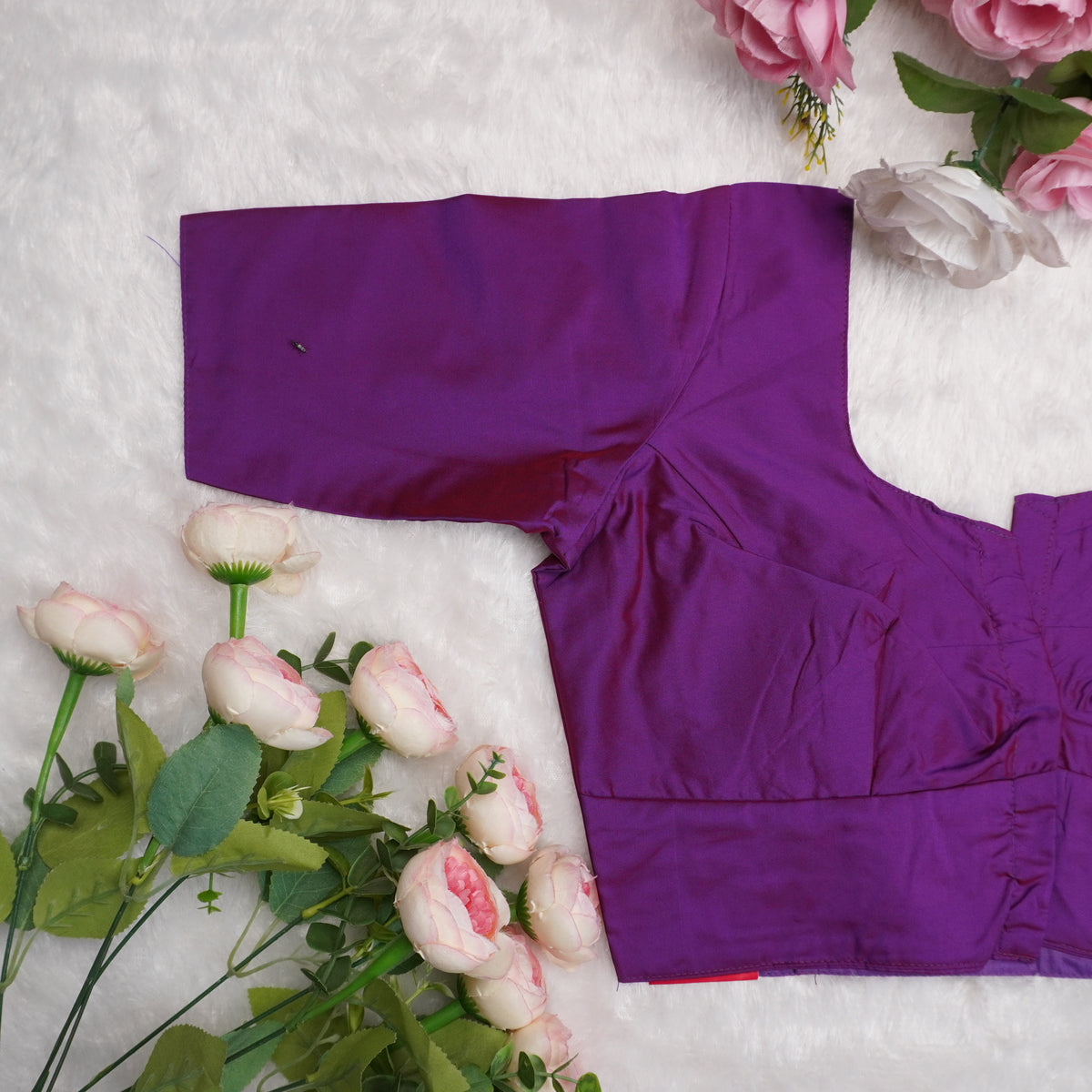 Silk Cotton Elbow Sleeve Blouse