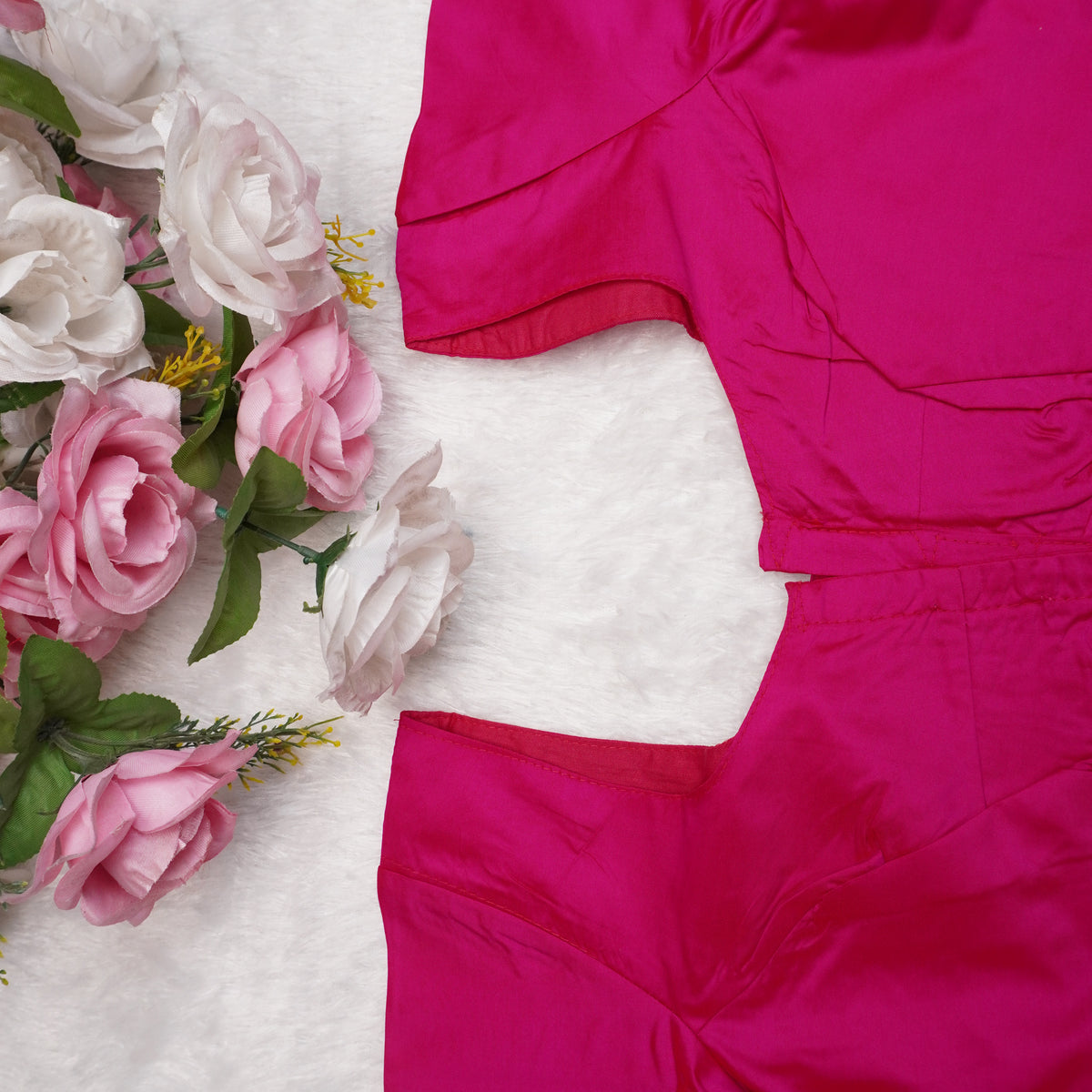 Silk Cotton Elbow Sleeve Blouse
