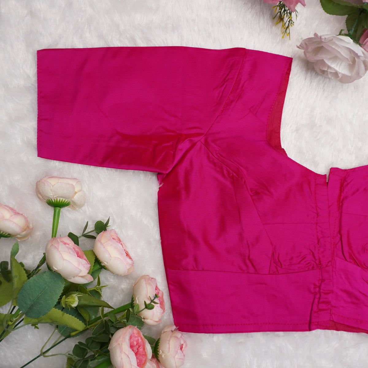 Silk Cotton Elbow Sleeve Blouse