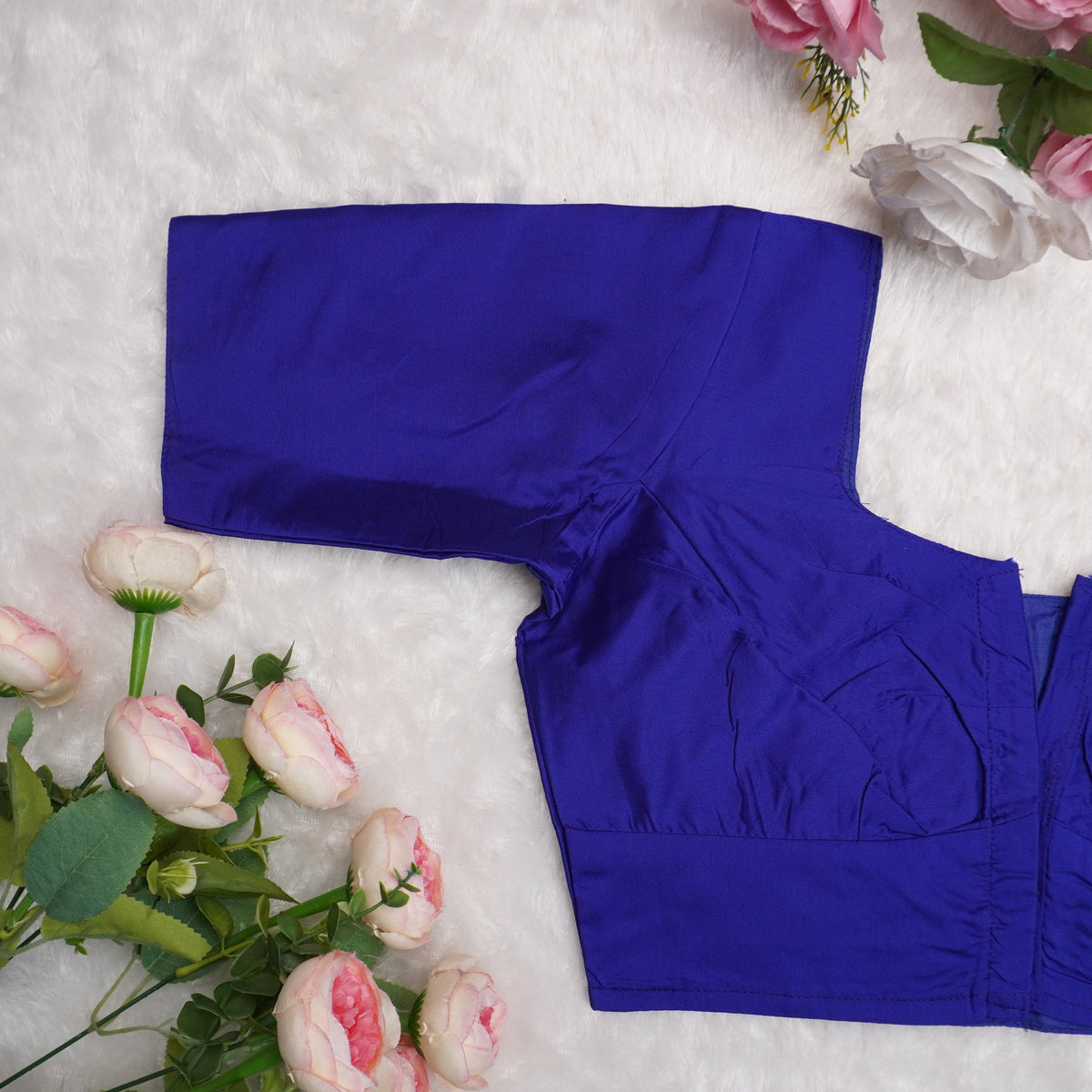 Silk Cotton Elbow Sleeve Blouse