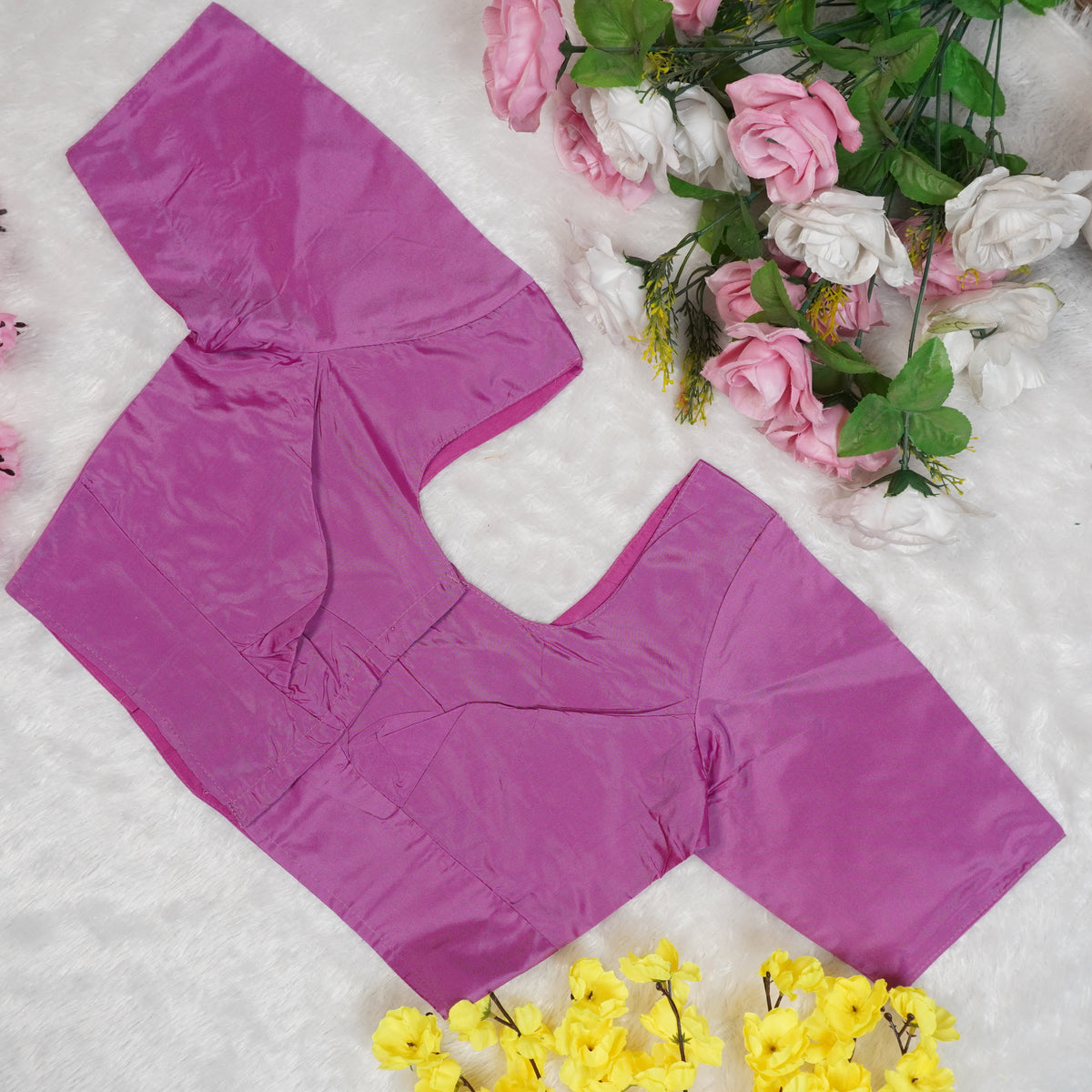 Silk Cotton Elbow Sleeve Blouse