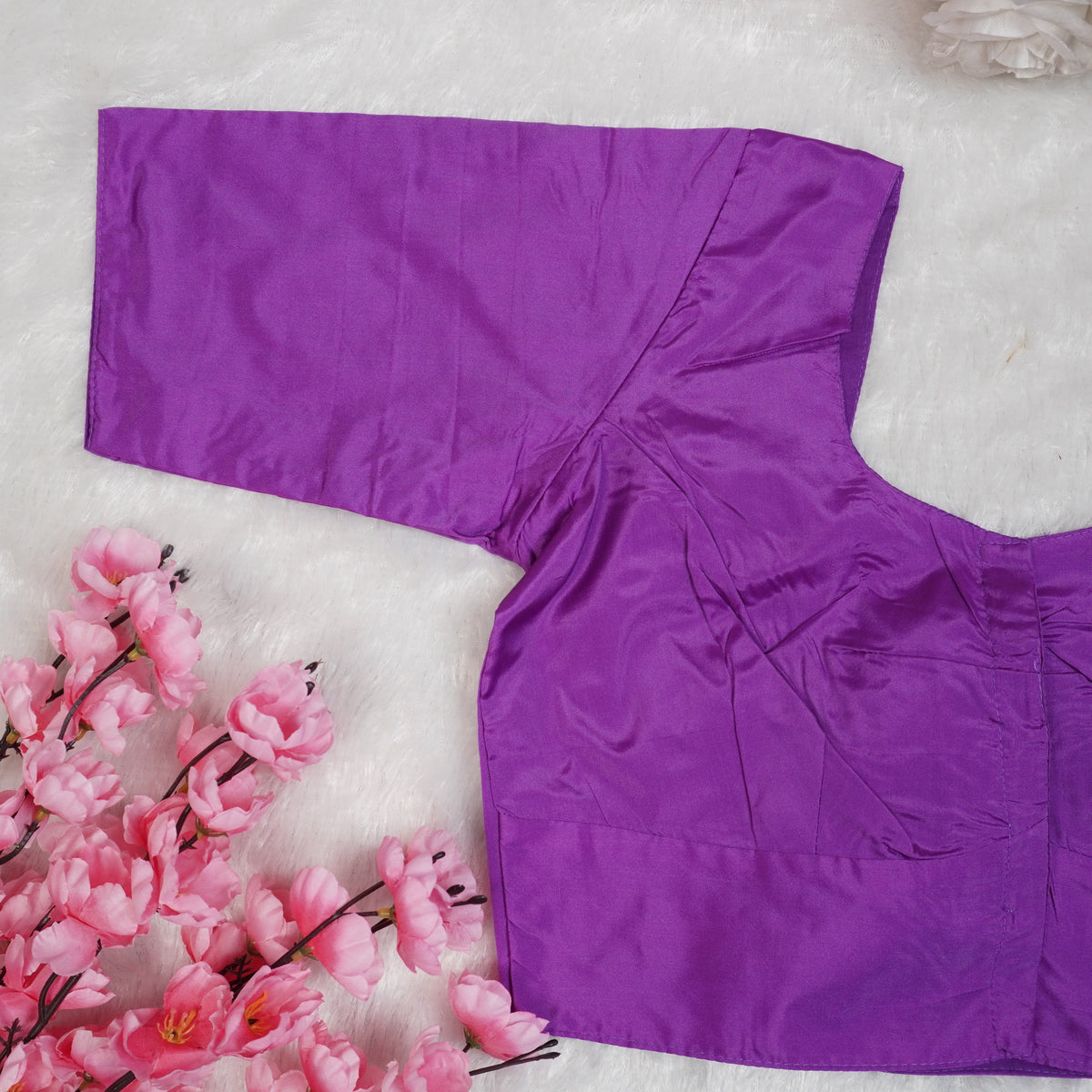 Silk Cotton Elbow Sleeve Blouse