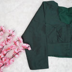 Premium Silk Cotton Blouse – High Neck, Full Hand Sleeve