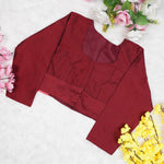 Premium Silk Cotton Blouse – High Neck, Full Hand Sleeve