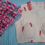 Elegant Floral Embroidered Halter Neck Blouse
