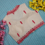 Elegant Floral Embroidered Halter Neck Blouse