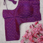 Silk Cotton with Gold stripes blouse