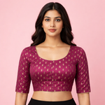 Designer Blouse in Purple with Golden Detailing