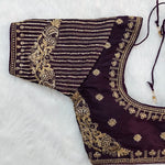 Padded Blouse Brown with Golden Embellishments