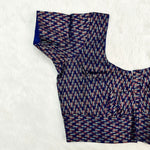 Queen Cotton Blouse Navy Blue with Geometric Print
