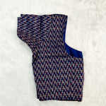 Queen Cotton Blouse Navy Blue with Geometric Print