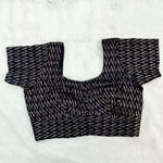 Queen Cotton Blouse Black with Geometric Print