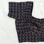Queen Cotton Blouse Black with Geometric Print