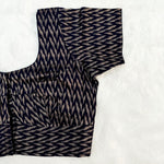 Queen Cotton Blouse Black with Geometric Print