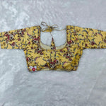 Padded Blouse Yellow with Floral Print