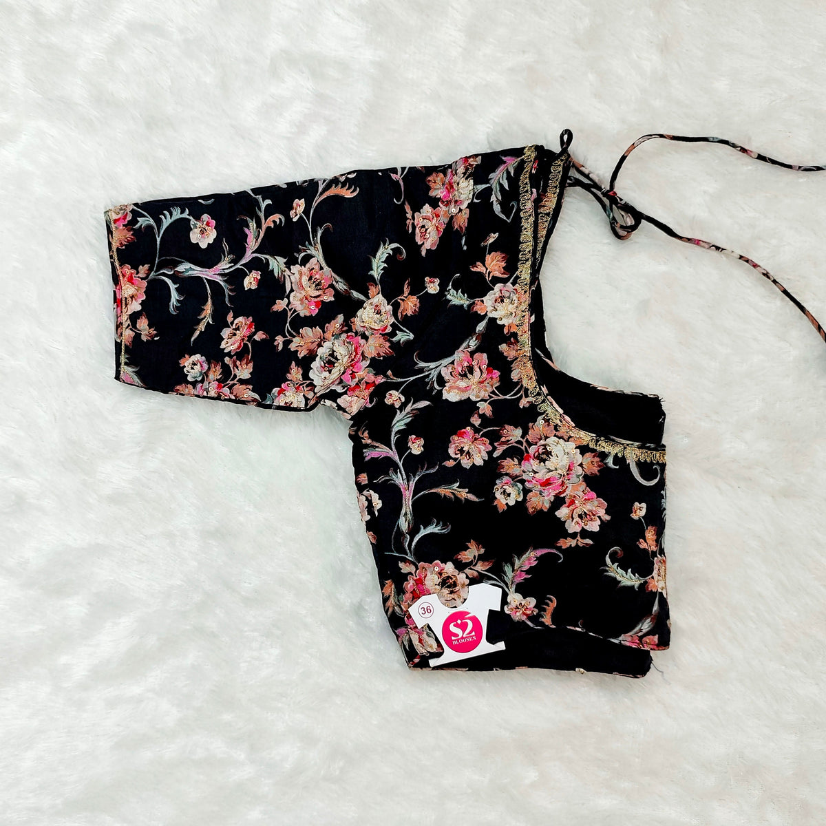 Padded Blouse Black Floral