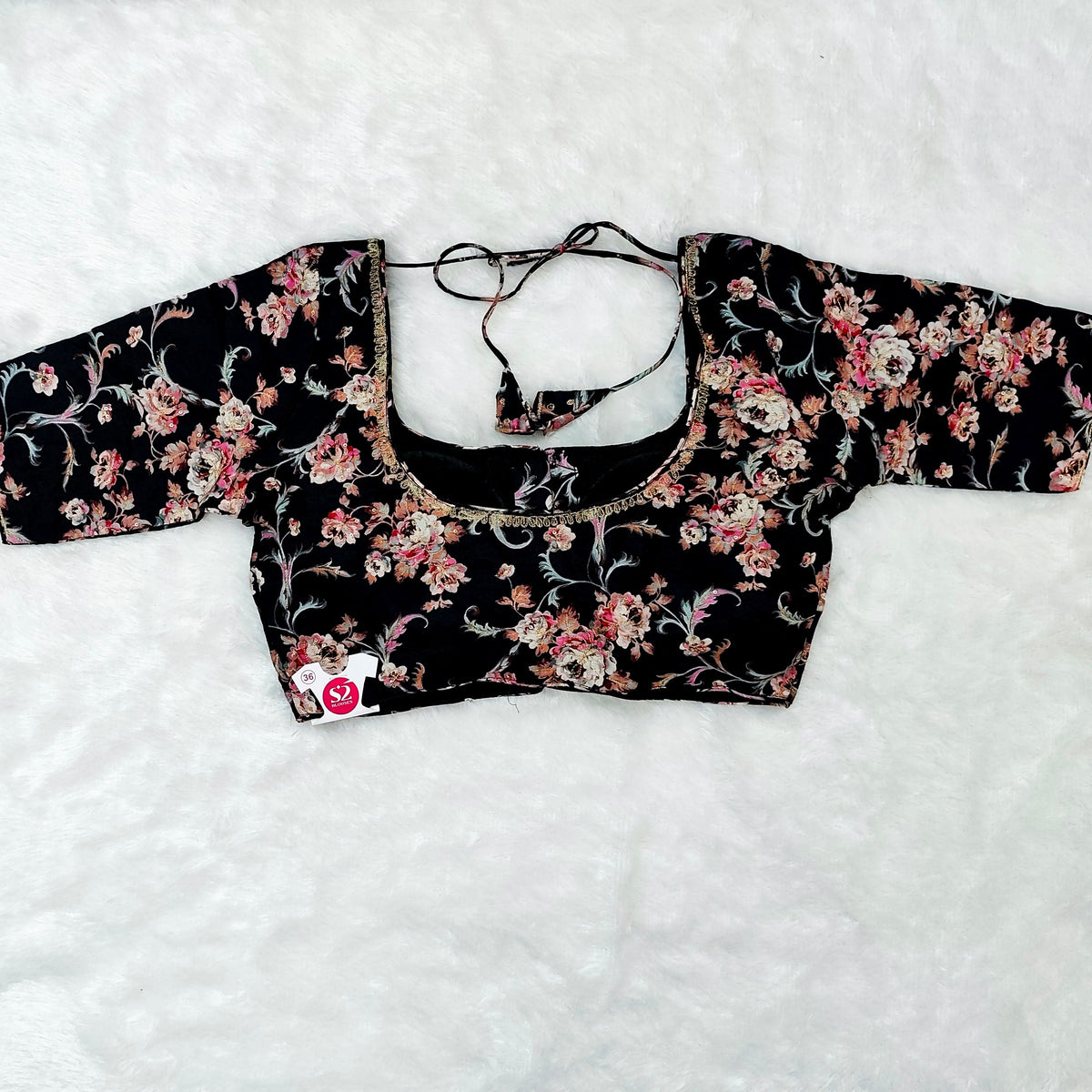 Padded Blouse Black Floral