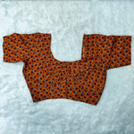 Everyday Wear Cotton Ajrak Print Blouse in Orange