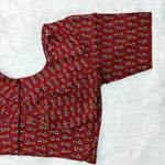 Everyday Wear Cotton Ajrak Print Blouse in Red