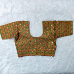 Gold Peacock Mirror ELB Blouse