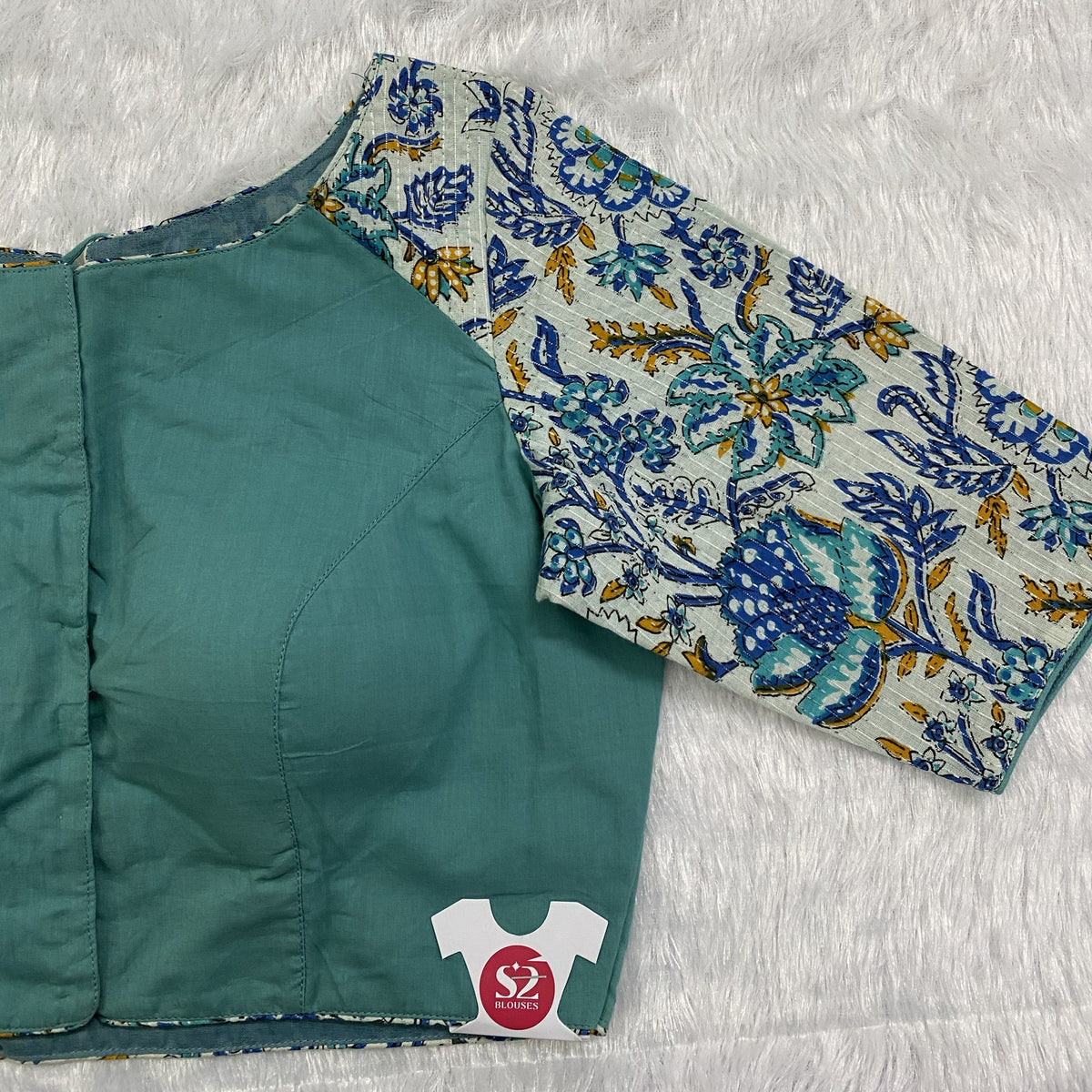 Designer Blouse with Floral Sleeves