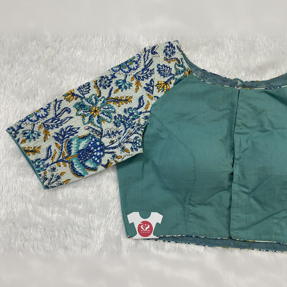 Designer Blouse with Floral Sleeves