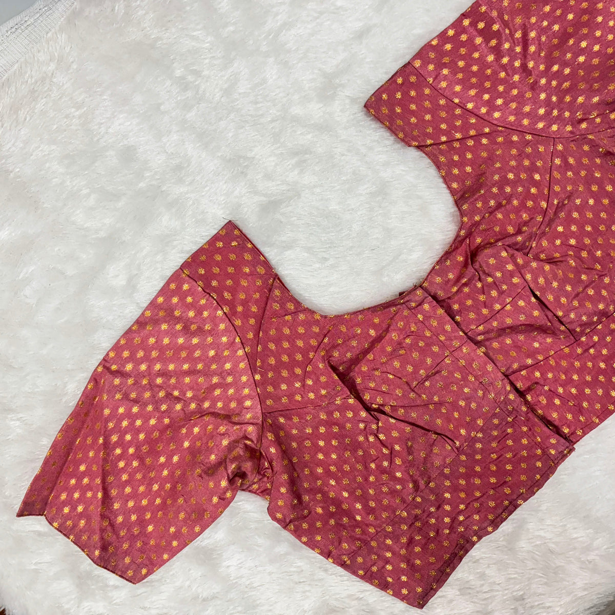 Kora Silk ELB Pink with Gold Dots
