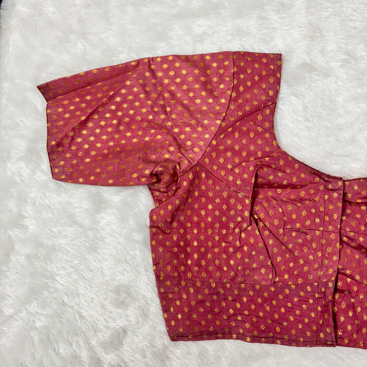 Kora Silk ELB Pink with Gold Dots