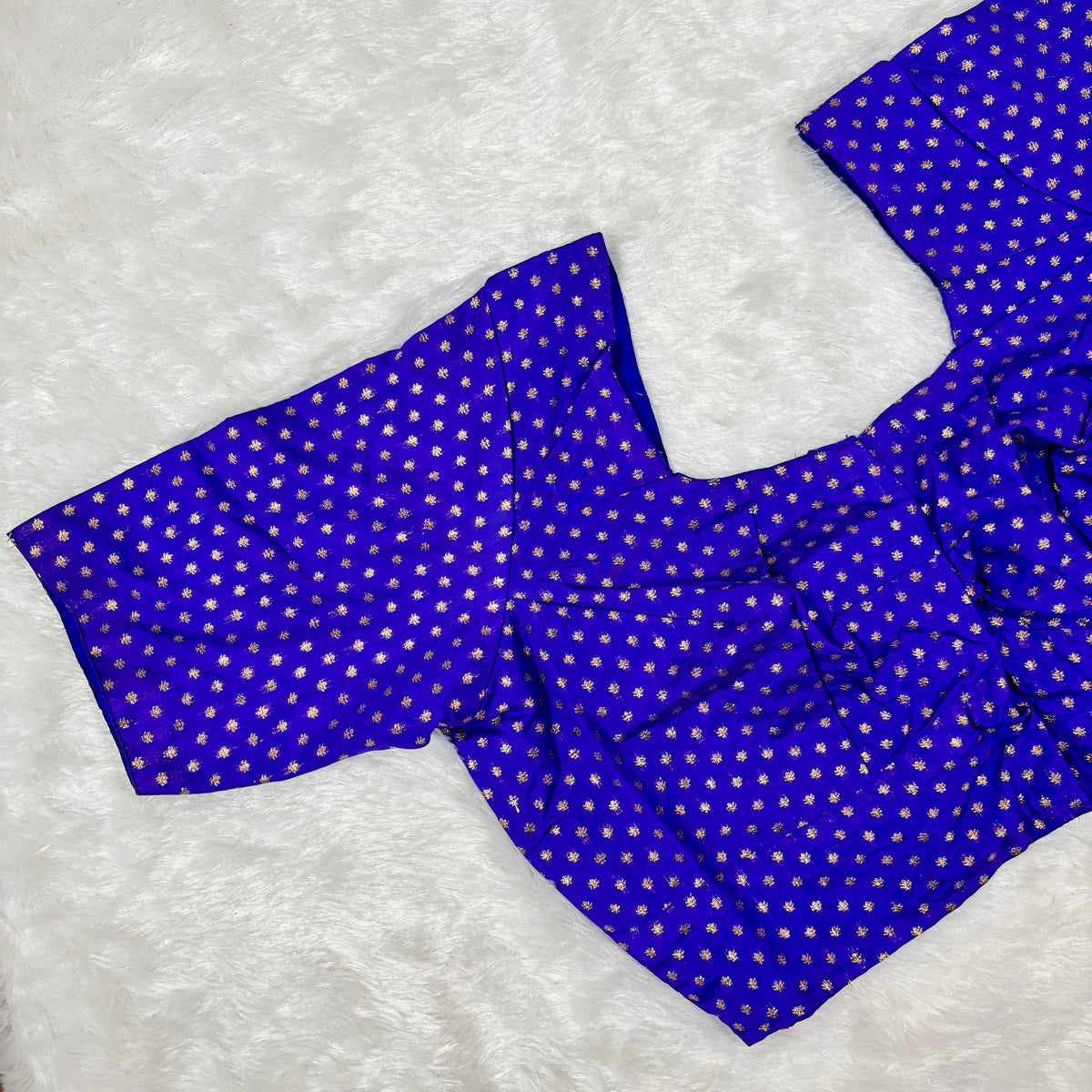 Kora Silk ELB Purple with Gold Dots