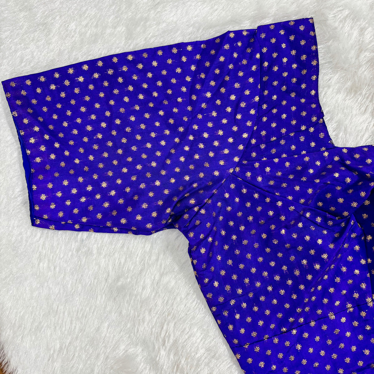 Kora Silk ELB Purple with Gold Dots