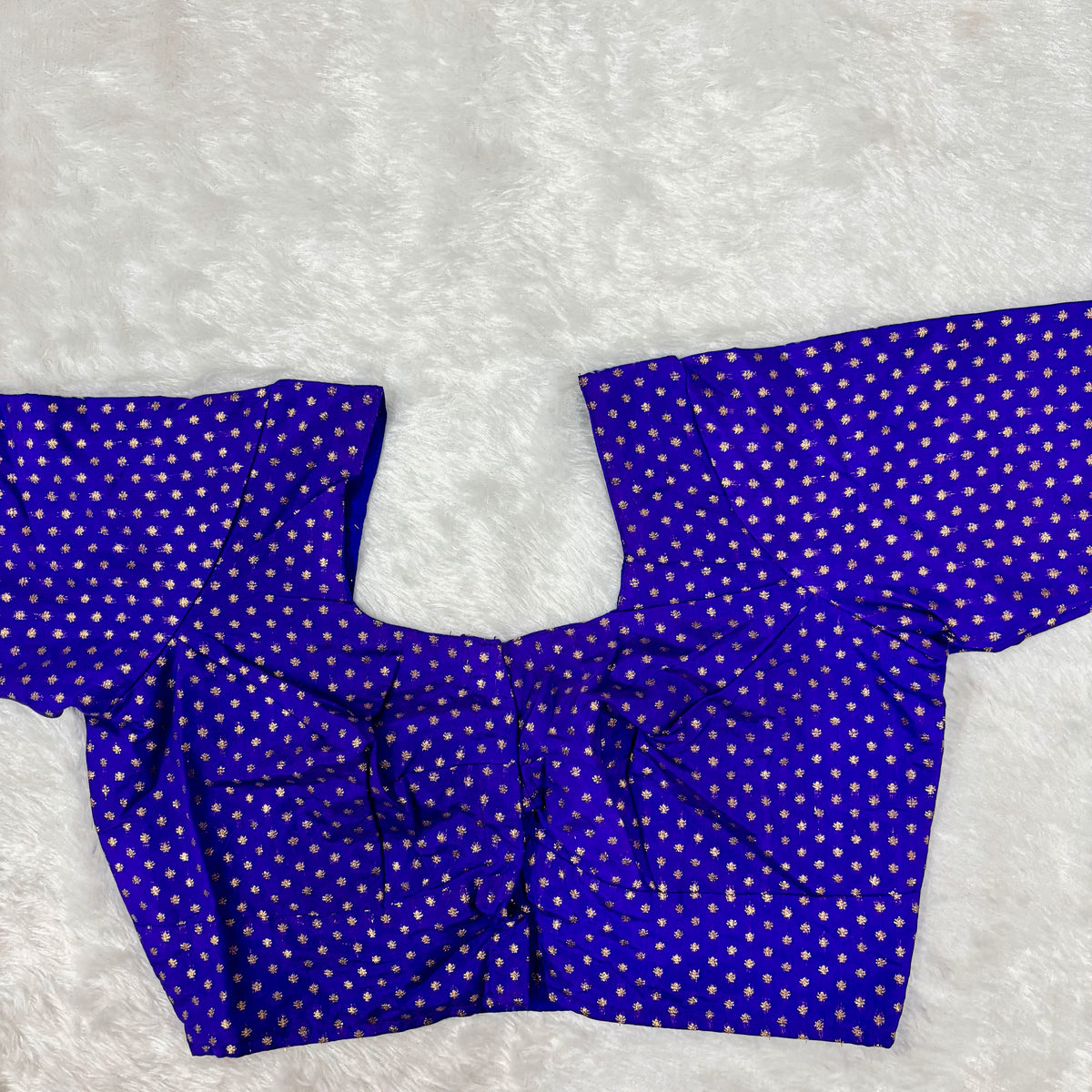 Kora Silk ELB Purple with Gold Dots